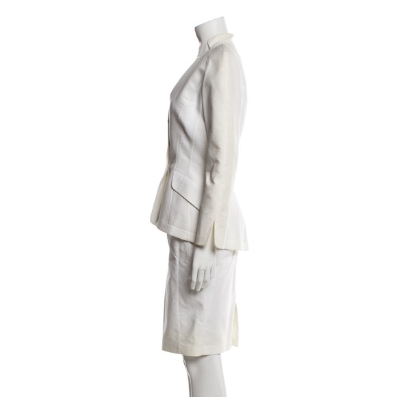 Thierry Mugler authentic all white two piece skirt suit size 38 bridal - Picture 2 of 5